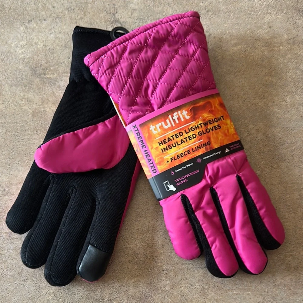 Womens Trukfit Pink and Black Insulated Gloves